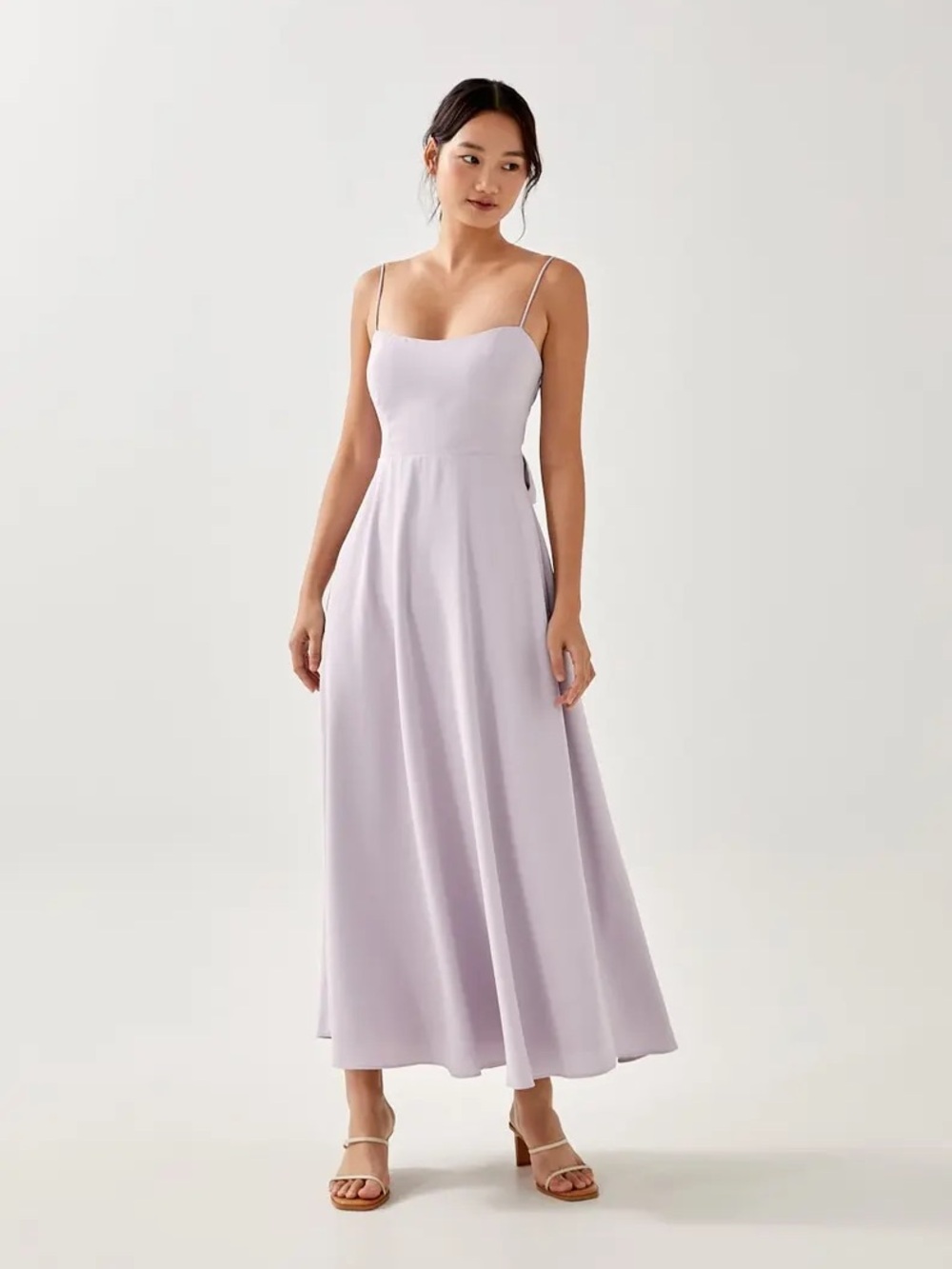Lavender Spaghetti-Strap Maxi Dress (LoveBonito Emilia Padded Tie Back Dress)